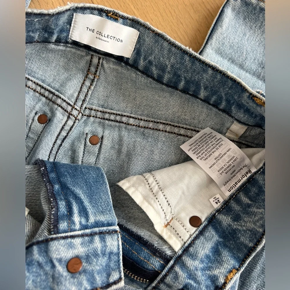NEW Reformation Banyan High Rise Straight Jeans SZ 24 - Picture 7 of 7